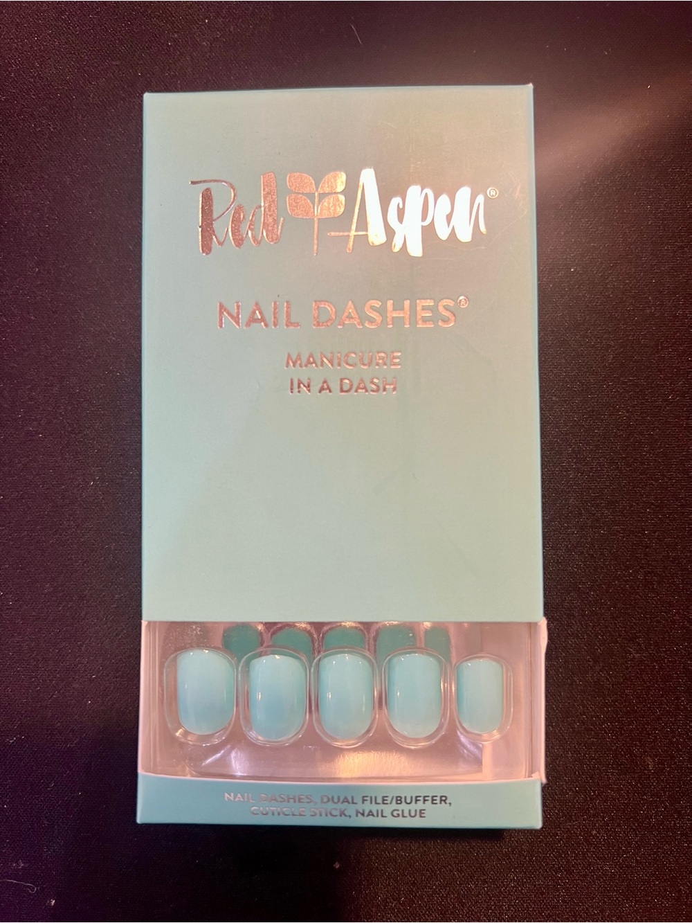 NEW Red Aspen Nail Dashes Addyson’s Blue Grotto Press-On Nails Sealed